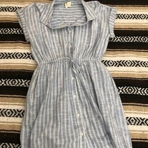 Blue striped mini dress